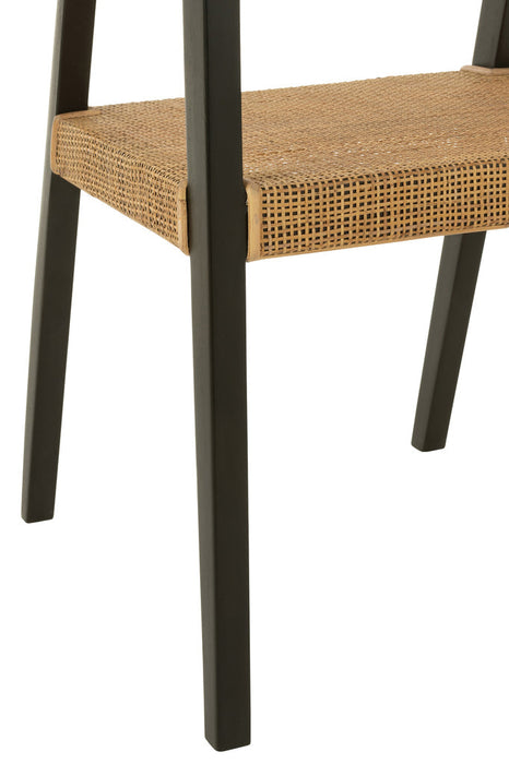 Chair Emma Teak Black/Brown-Eetkamerstoelen-J-Line