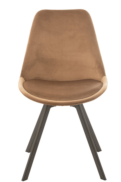 Chair Helene Metal/Textile Brown-Eetkamerstoelen-J-Line