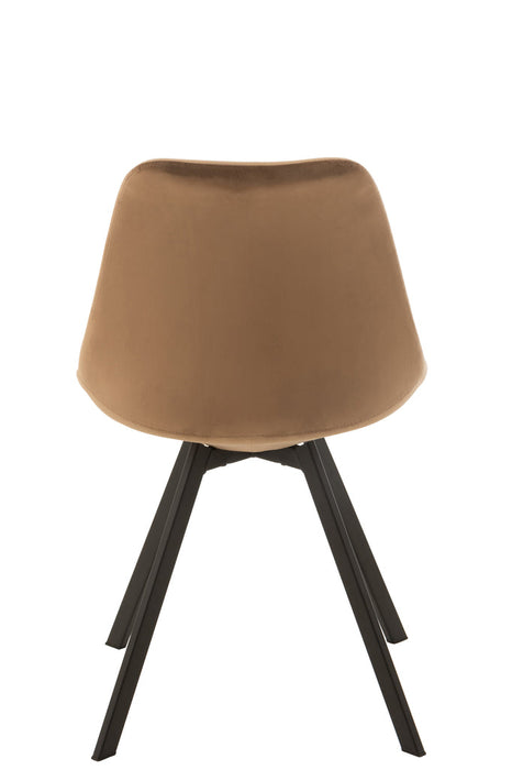 Chair Helene Metal/Textile Brown-Eetkamerstoelen-J-Line