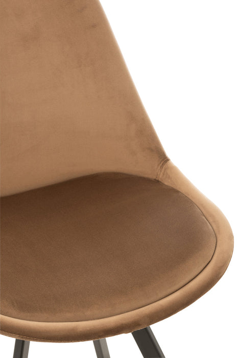 Chair Helene Metal/Textile Brown-Eetkamerstoelen-J-Line