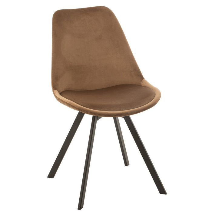 Chair Helene Metal/Textile Brown-Eetkamerstoelen-J-Line