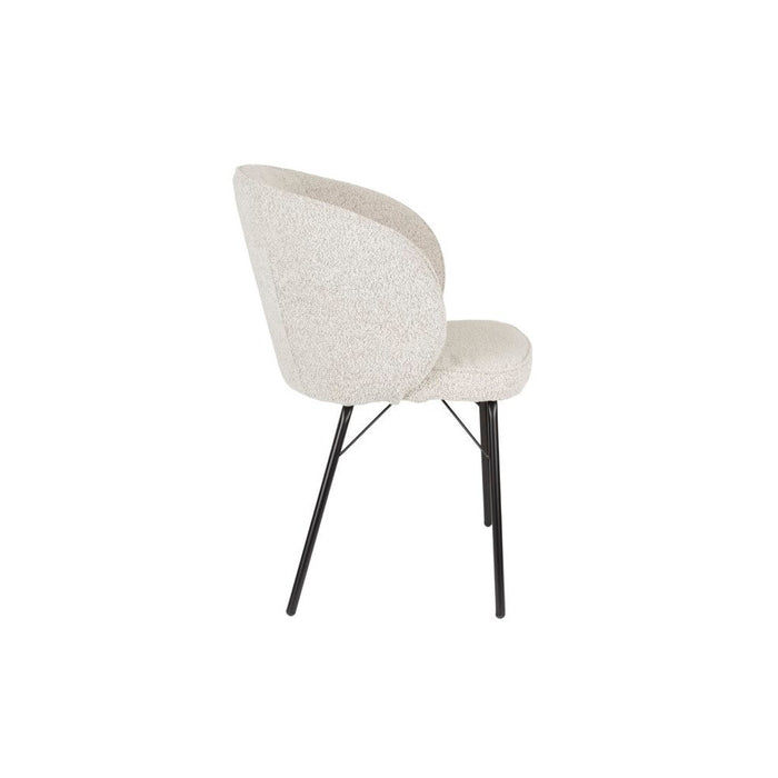 Chair Joa Beige met zwarte poten-Eetkamerstoelen-Creating Home