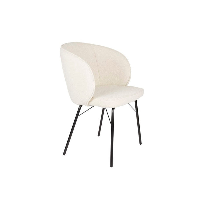 Chair Joa Wit | met zwarte poten-Eetkamerstoelen-Creating Home