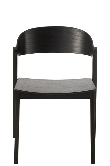 Chair Laga Oak Wood/Plywood Black-Eetkamerstoelen-J-Line