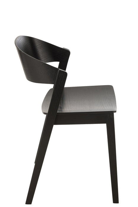 Chair Laga Oak Wood/Plywood Black-Eetkamerstoelen-J-Line