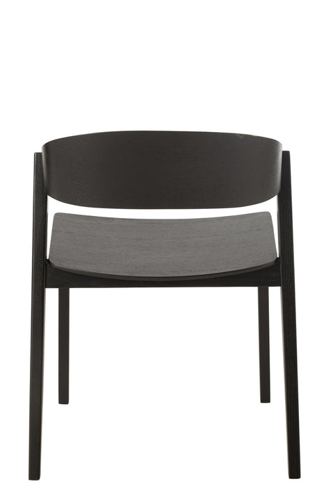 Chair Laga Oak Wood/Plywood Black-Eetkamerstoelen-J-Line