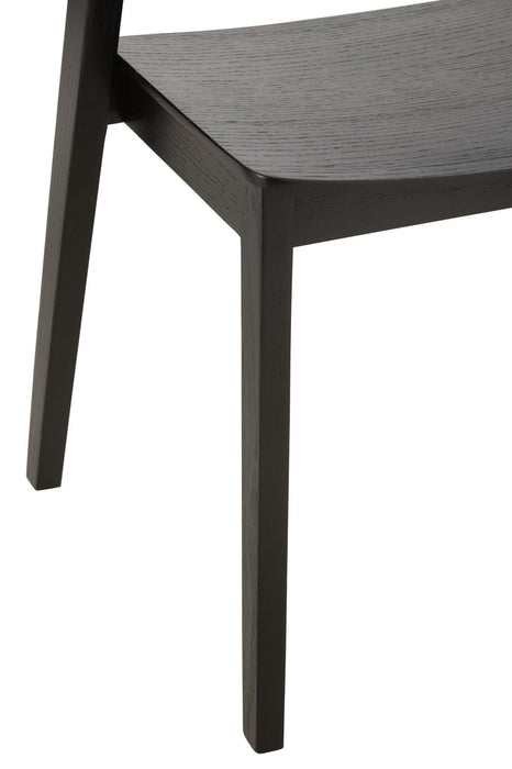 Chair Laga Oak Wood/Plywood Black-Eetkamerstoelen-J-Line