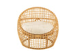 Chair Lise+Cushion 1 Person Rattan/Textile Natural/White-Fauteuils-J-Line