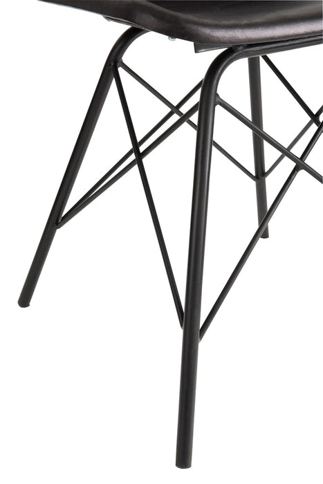 Chair Loft Leather/Metal Black-Eetkamerstoelen-J-Line