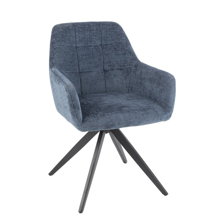 Chair Louna Iron/Acrylic Blue-Eetkamerstoelen-J-Line