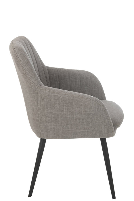 Chair Miles Steel/Foam Grey-Eetkamerstoelen-J-Line