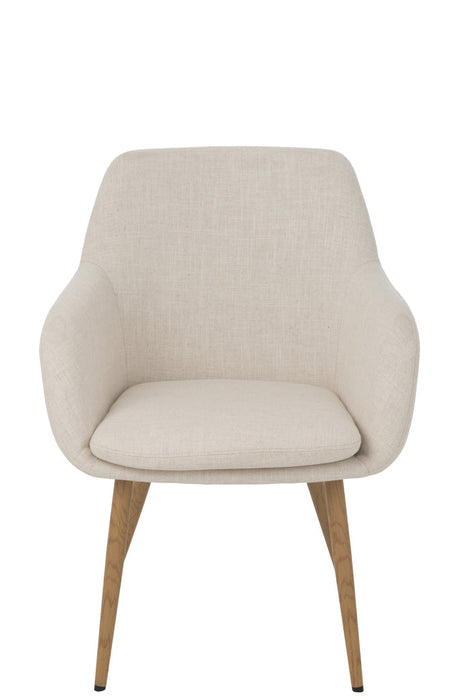 Chair Miles Steel/Foam Ivory-Eetkamerstoelen-J-Line