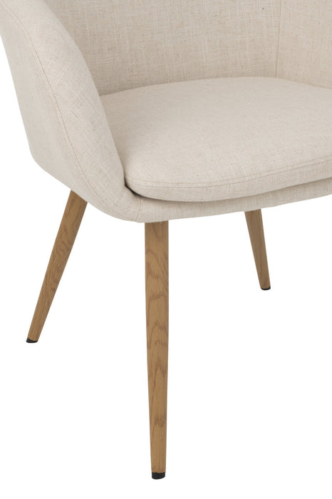 Chair Miles Steel/Foam Ivory-Eetkamerstoelen-J-Line