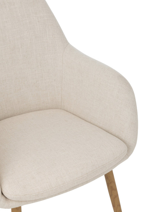 Chair Miles Steel/Foam Ivory-Eetkamerstoelen-J-Line