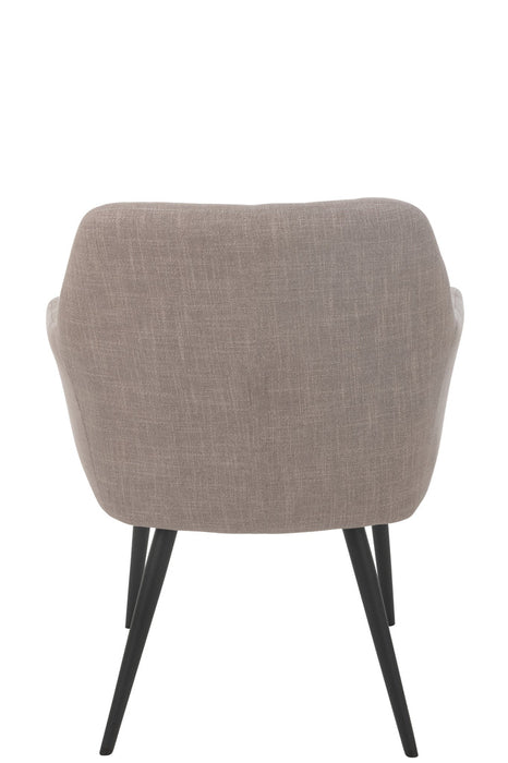 Chair Miles Steel/Foam Taupe-Eetkamerstoelen-J-Line