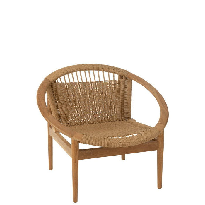 Chair Round Teak Wood Natural-Eetkamerstoelen-J-Line