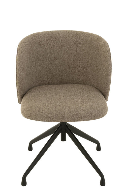 Chair Turn/Up/Down Linen Dark Brown/Beige-Eetkamerstoelen-J-Line