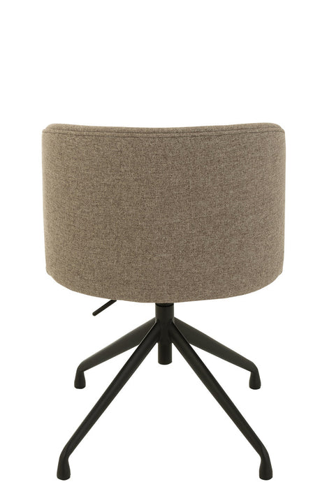 Chair Turn/Up/Down Linen Dark Brown/Beige-Eetkamerstoelen-J-Line