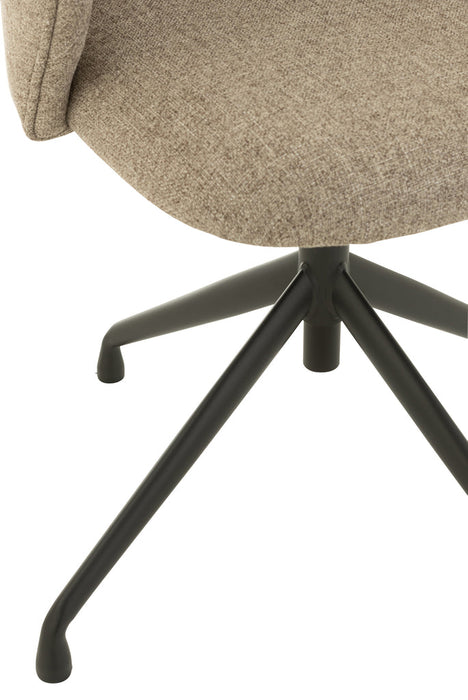 Chair Turn/Up/Down Linen Dark Brown/Beige-Eetkamerstoelen-J-Line