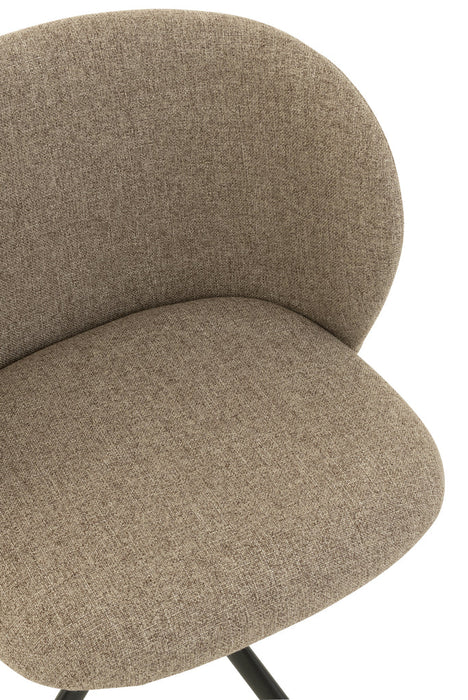 Chair Turn/Up/Down Linen Dark Brown/Beige-Eetkamerstoelen-J-Line