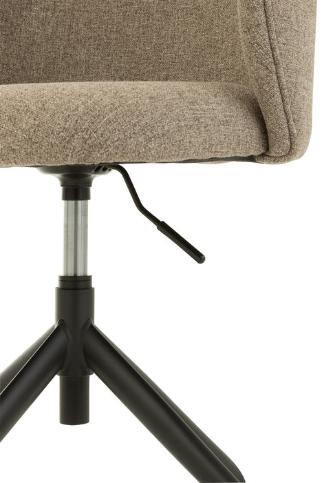 Chair Turn/Up/Down Linen Dark Brown/Beige-Eetkamerstoelen-J-Line