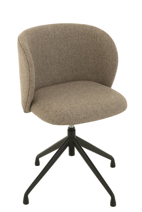 Chair Turn/Up/Down Linen Dark Brown/Beige-Eetkamerstoelen-J-Line