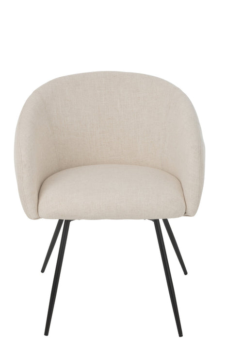 Chair Wales Steel/Foam Ivory-Eetkamerstoelen-J-Line