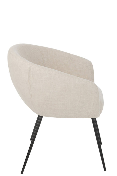 Chair Wales Steel/Foam Ivory-Eetkamerstoelen-J-Line