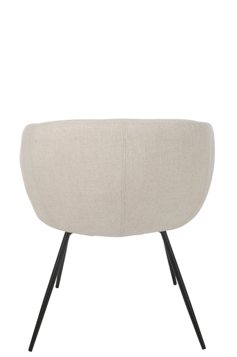 Chair Wales Steel/Foam Ivory-Eetkamerstoelen-J-Line