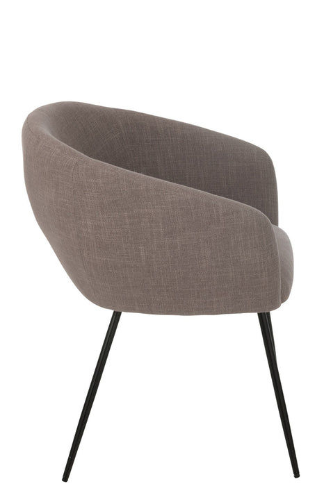 Chair Wales Steel/Foam Taupe-Eetkamerstoelen-J-Line