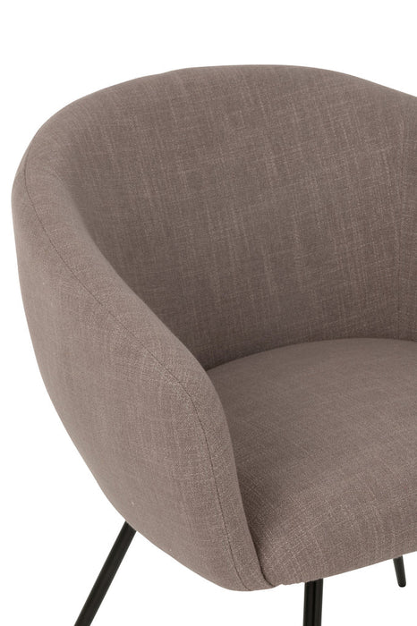 Chair Wales Steel/Foam Taupe-Eetkamerstoelen-J-Line