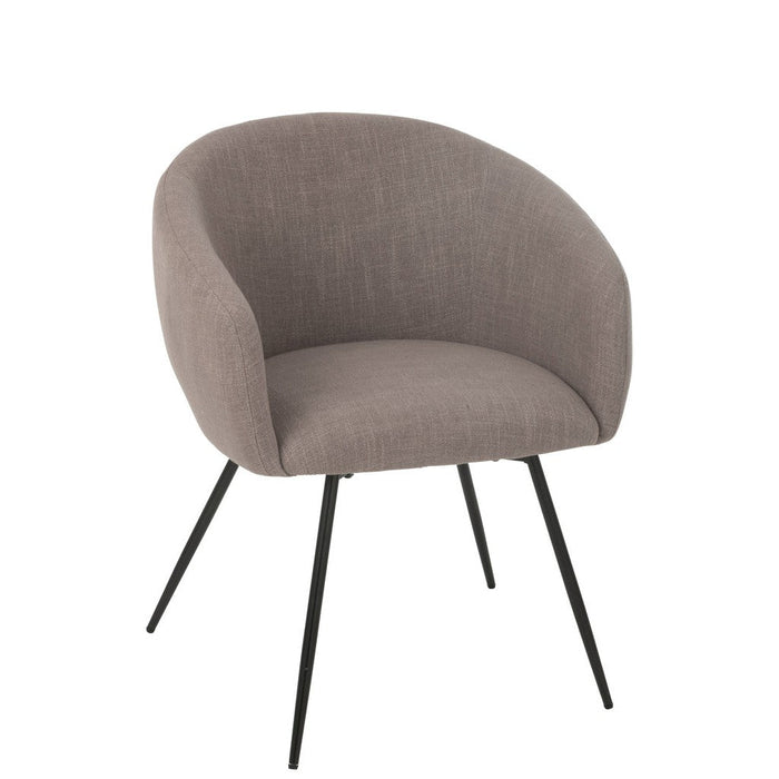 Chair Wales Steel/Foam Taupe-Eetkamerstoelen-J-Line