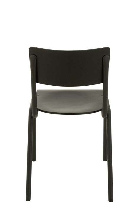 Chair Wood/Metal Black-Eetkamerstoelen-J-Line