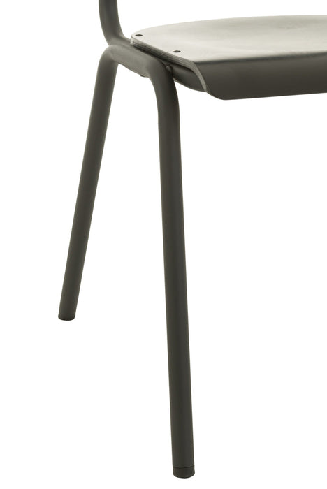 Chair Wood/Metal Black-Eetkamerstoelen-J-Line