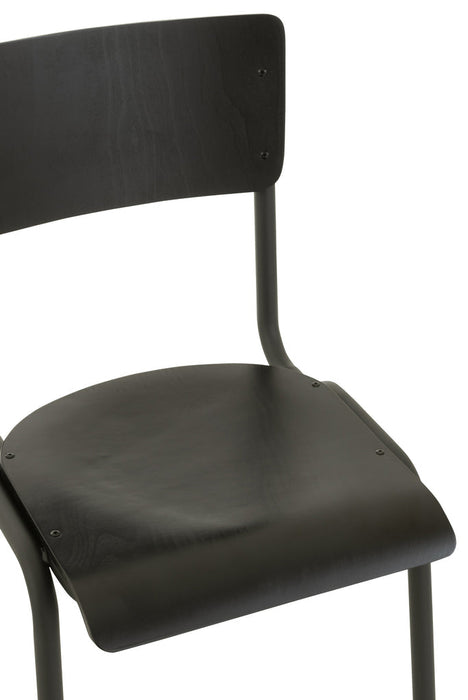 Chair Wood/Metal Black-Eetkamerstoelen-J-Line