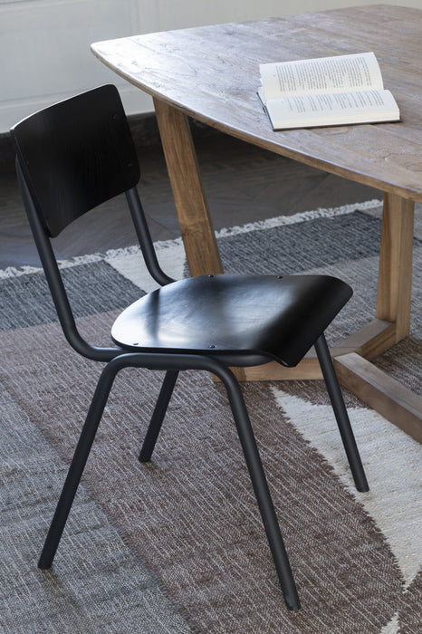 Chair Wood/Metal Black-Eetkamerstoelen-J-Line