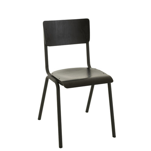 Chair Wood/Metal Black-Eetkamerstoelen-J-Line