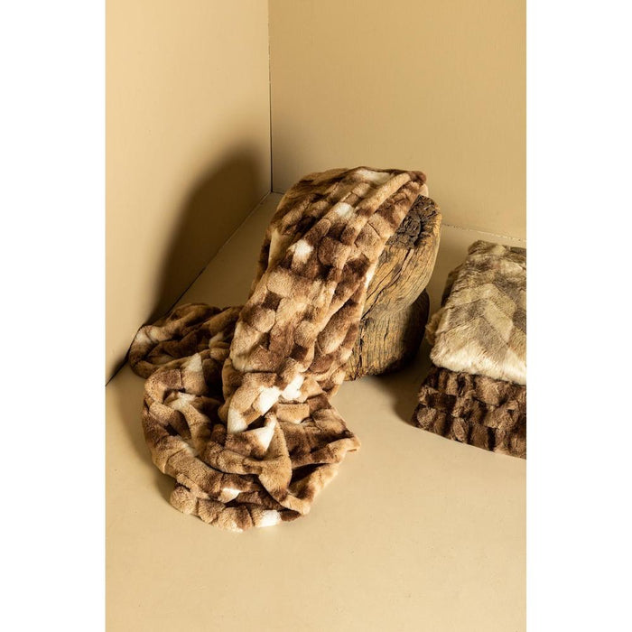 Clarisse Bruin Imitatiebont Plaid Rechthoekig S-Plaid-PTMD