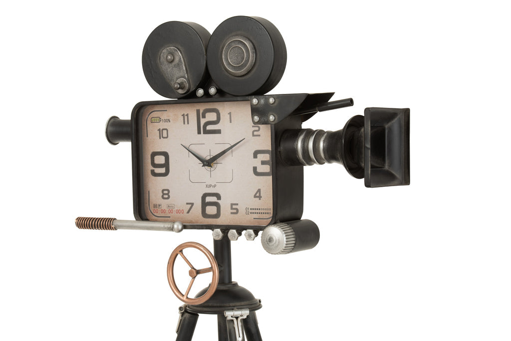 Clock Camera On Tripod Iron Black-Klokken-J-Line