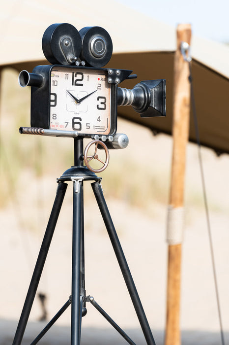 Clock Camera On Tripod Iron Black-Klokken-J-Line