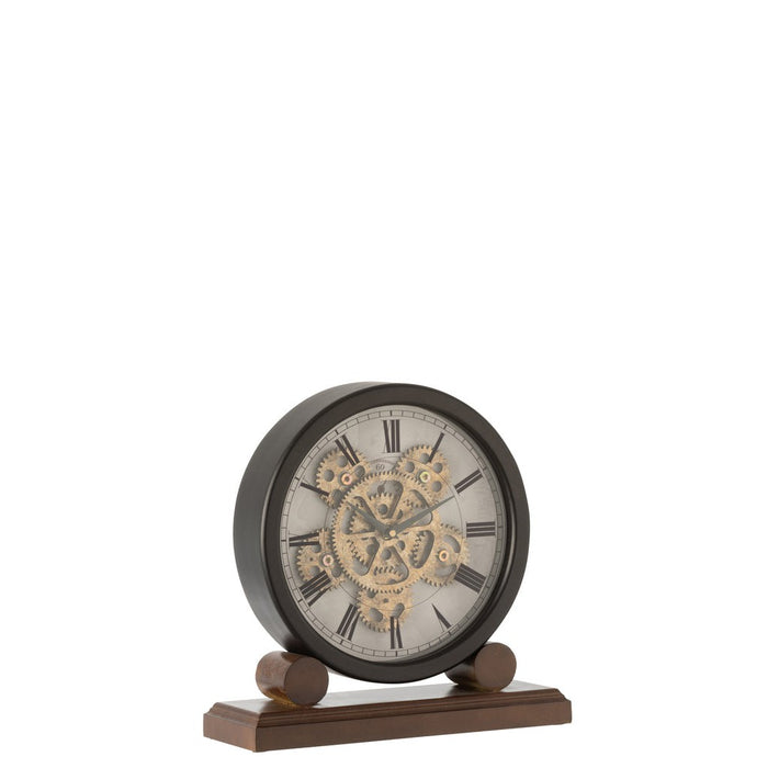 Clock On Foot Interior Mechanism Mdf Antique Gold/Black-Klokken-J-Line