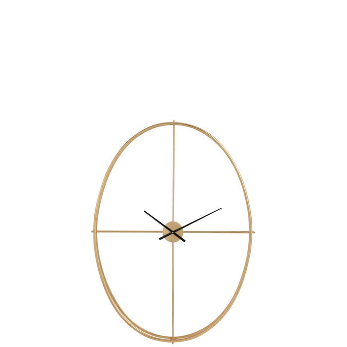 Clock Oval Metal Gold Large-Klokken-J-Line