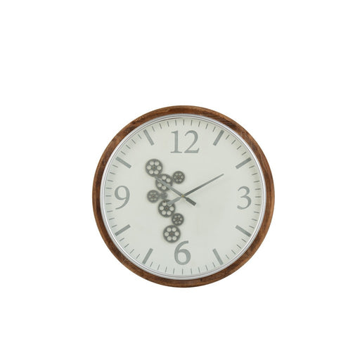 Clock Radars Arabic Numerals Mdf White/Brown/Grey Large-Klokken-J-Line