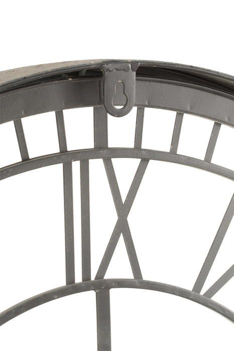 Clock Roman Numerals Metal/Glass Grey-Klokken-J-Line