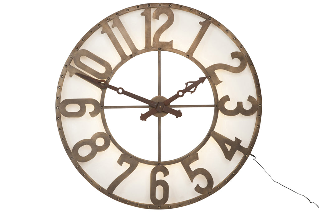 Clock Roman Numerals Round Wrought Iron Brown Small-Klokken-J-Line