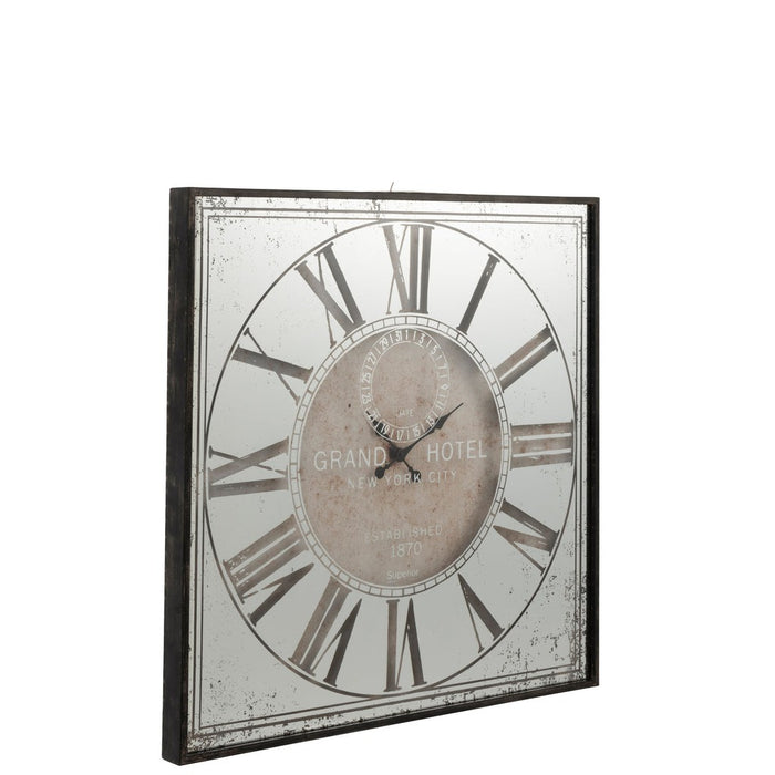 Clock Square Hotel Mirror Grey-Klokken-J-Line