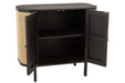 Closet 2 Doors Molly Exotic Wood/Rattan Black-Dressoirs-J-Line