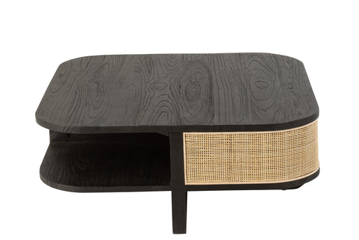 Coffee Table Molly Exotic Wood/Rattan Black-Salontafels-J-Line