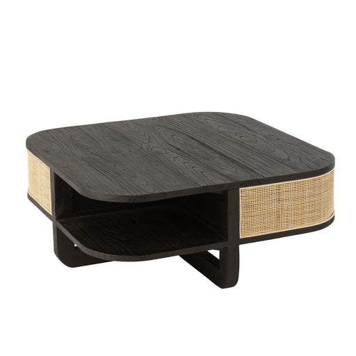 Coffee Table Molly Exotic Wood/Rattan Black-Salontafels-J-Line