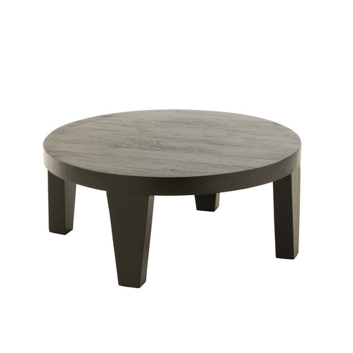 Coffee Table Round Mango Wood Matt Black-Salontafels-J-Line